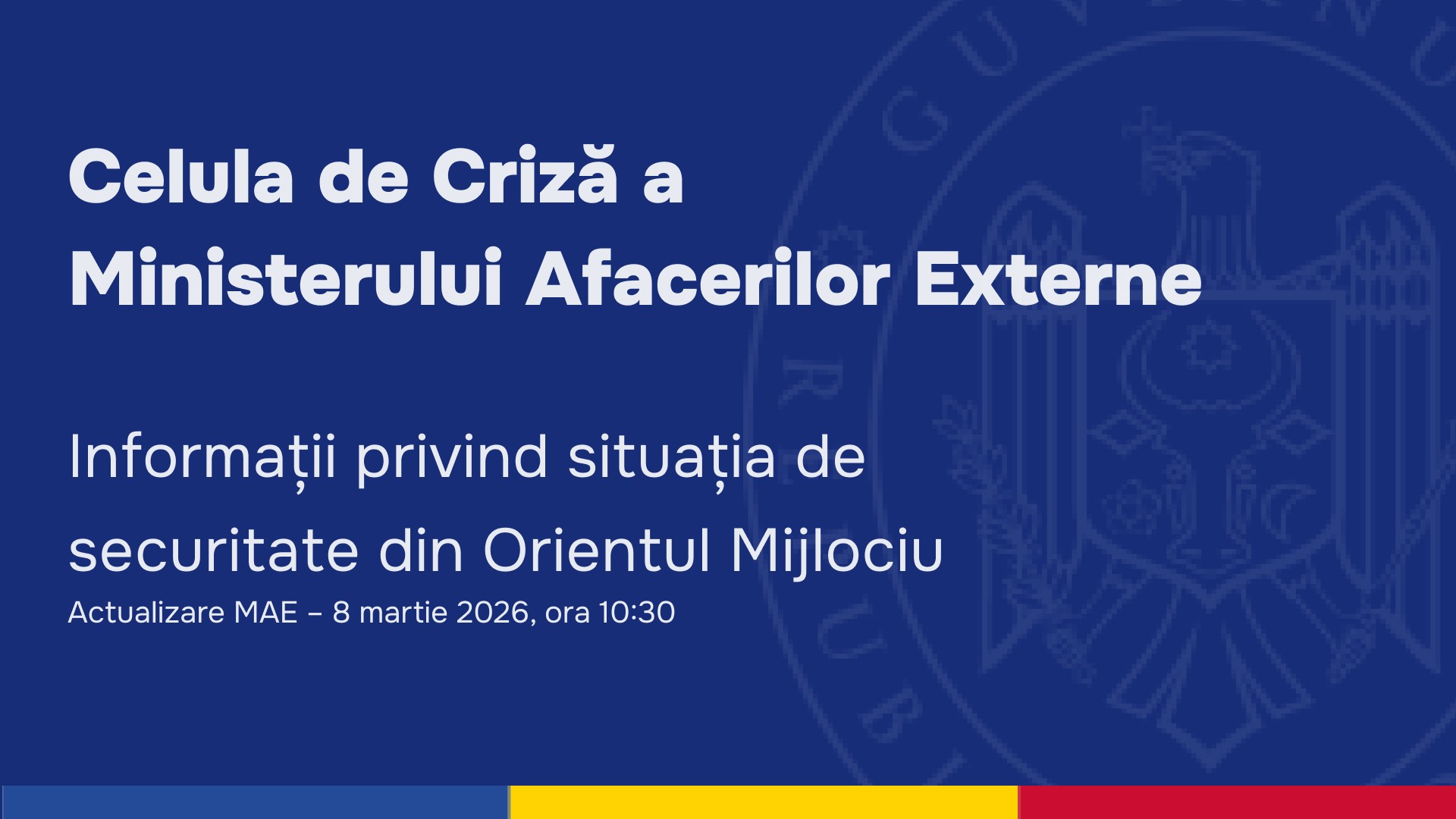 Celula de Criză a MAE: Au fost reluate parțial operațiunile aeriene în câteva țări din Orientul Mijlociu. Un avion din Dubai va ateriza la Chișinău în jurul orei 15.00