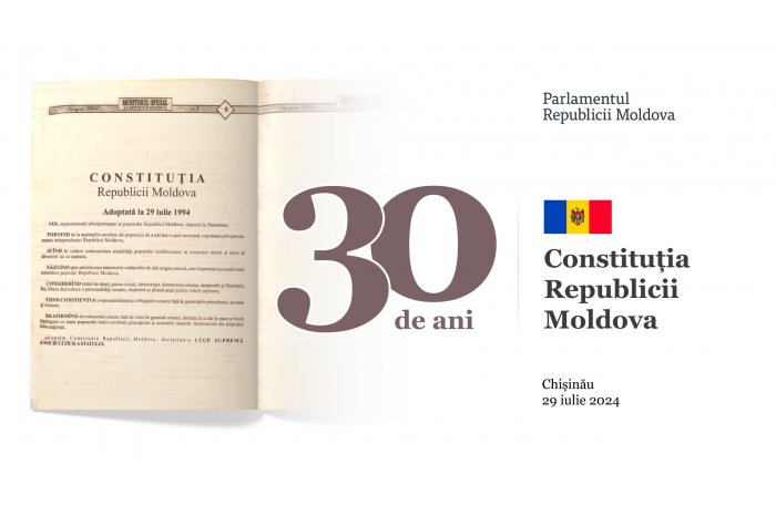 Moldovan parliament to convene at solemn meeting on marking 30th anniversary of Constitution's adoption 